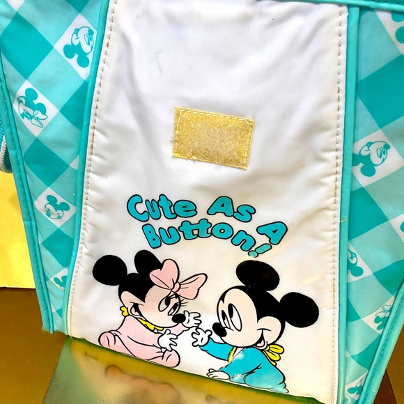DISNEY BABIES VTG 90’s MICKEY & MINNIE CUTE AS A BUTTON INSULATED BOTTLE TOTE - Picture 6 of 12